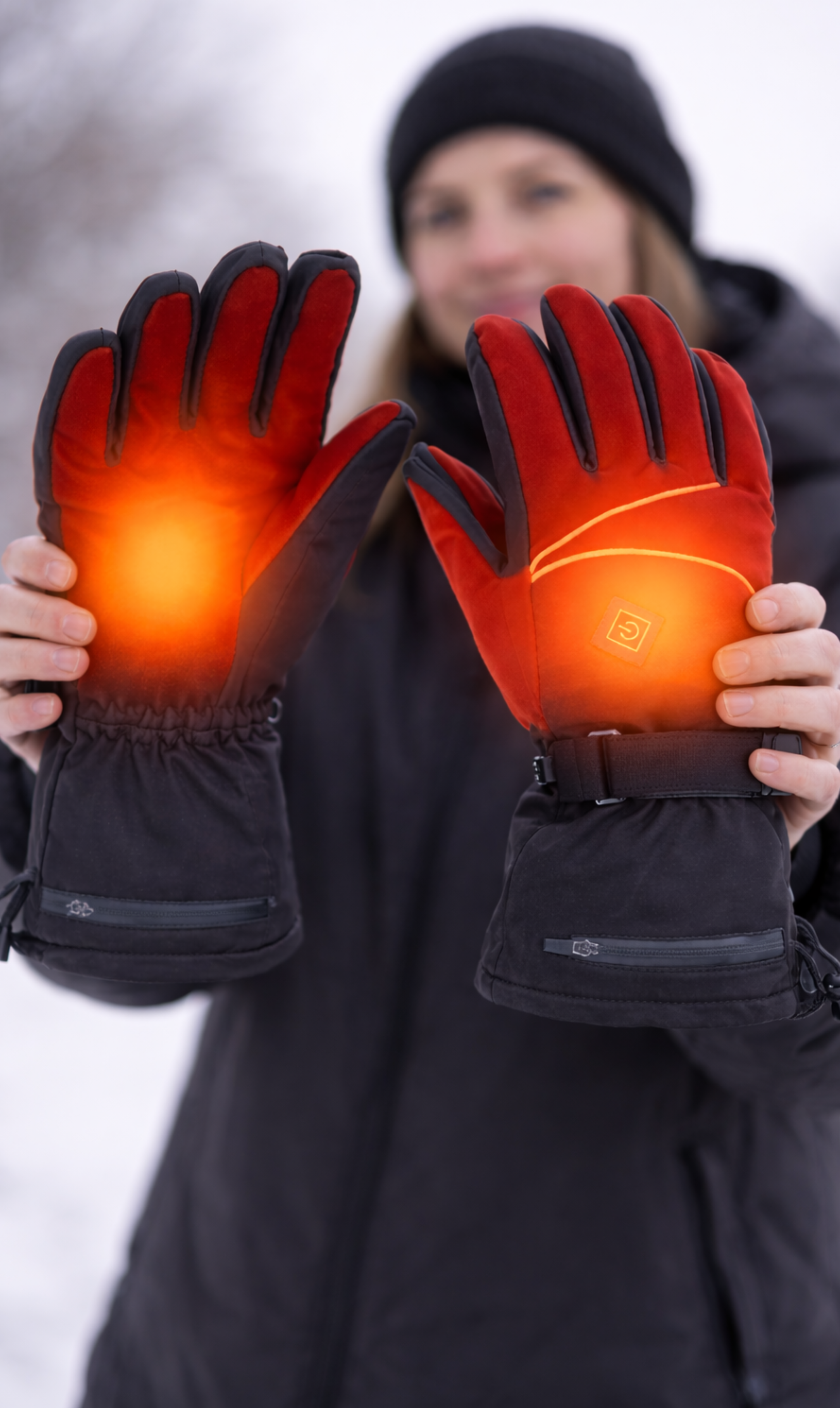 girls holding Hotjak Heated Gloves